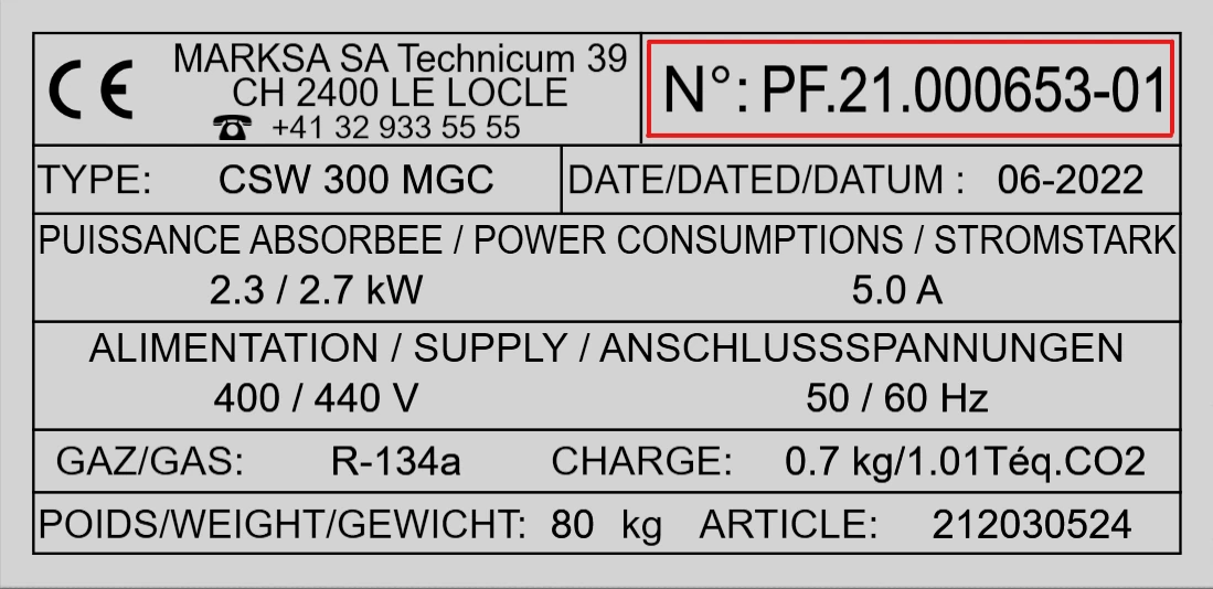 Où trouver le numéro de série ?